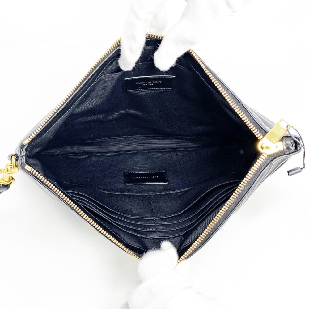 Saint Laurent Large Monogram Leather Pouch - Picture 6 of 8